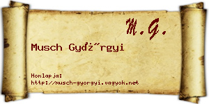 Musch Györgyi névjegykártya